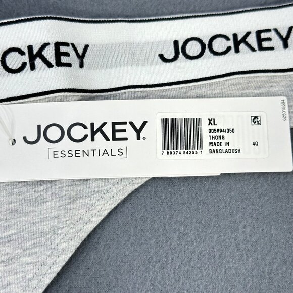 Jockey Women's Size XL Panty Thong Cotton Stretch Essentials Gray New With Tags - Picture 3 of 11